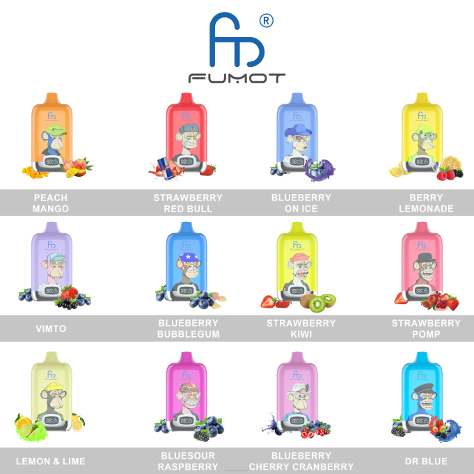 Fumot Digital Box 12000 vapeador desechable de 20 ml - (1 pieza) 408J130 | Fumot Vape Flavors hielo de uva