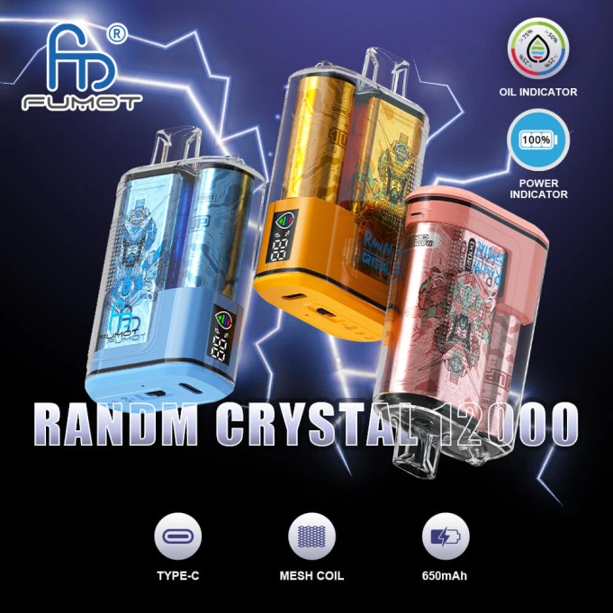 Fumot Crystal 12000 caja de vapeo desechable - 20ml (1 pieza) 408J256 | Vaporizador Fumot baya frambuesa cereza