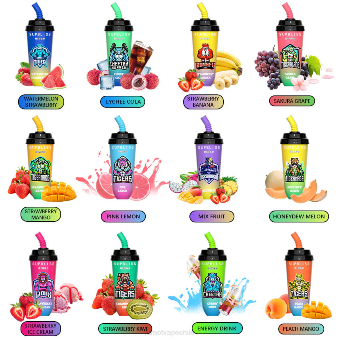 Fumot Supbliss Bingo Dispositivo de vapeo desechable 8000 de 16 ml (1 pieza) 408J406 | Vaporizador Fumot uva sakura