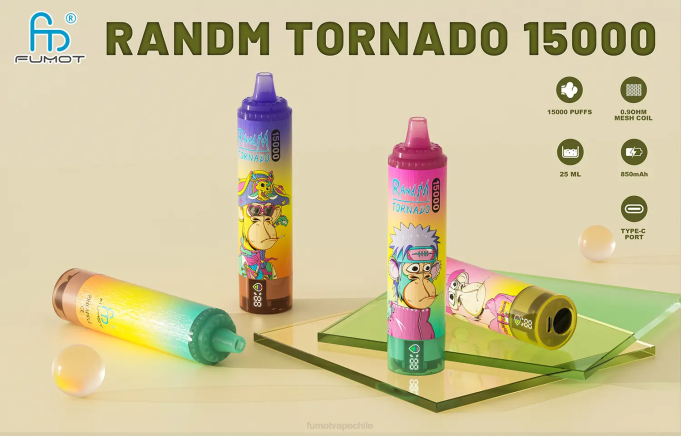 Fumot Tornado 15000 vaporizador desechable 25ml (1 pieza) 408J162 | Fumot Precio chicle de arándanos