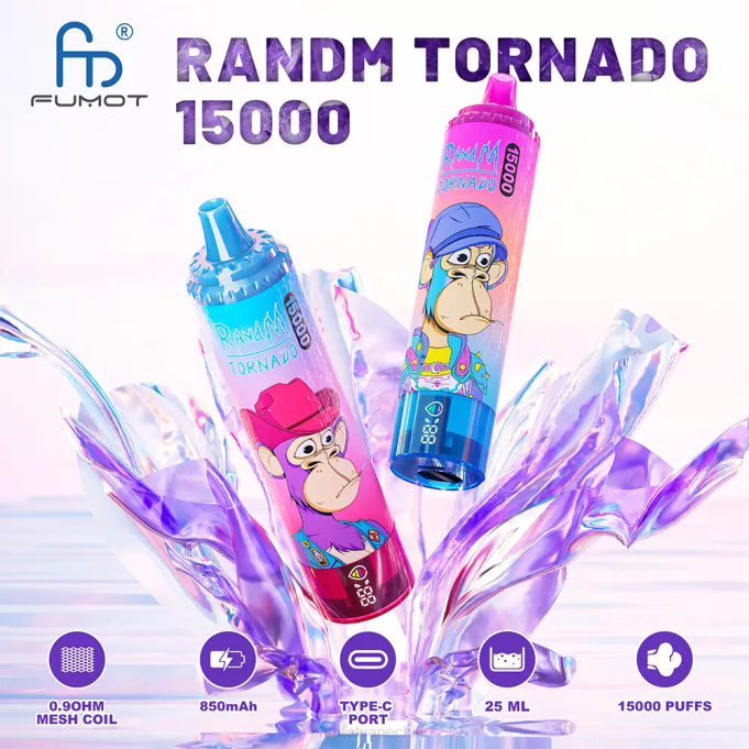 Fumot Tornado 15000 vaporizador desechable - 25ml (1 pieza) 408J176 | Vaporizador Fumot mango en hielo