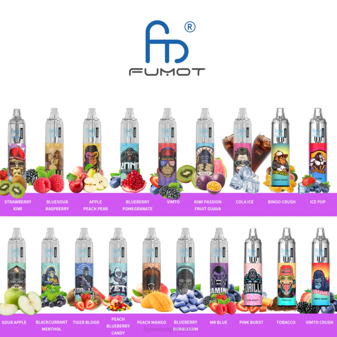 Fumot Tornado 7000 vapeador desechable 0% - 14ml (1 pieza) 408J538 | Fumot Factory Fresa plátano