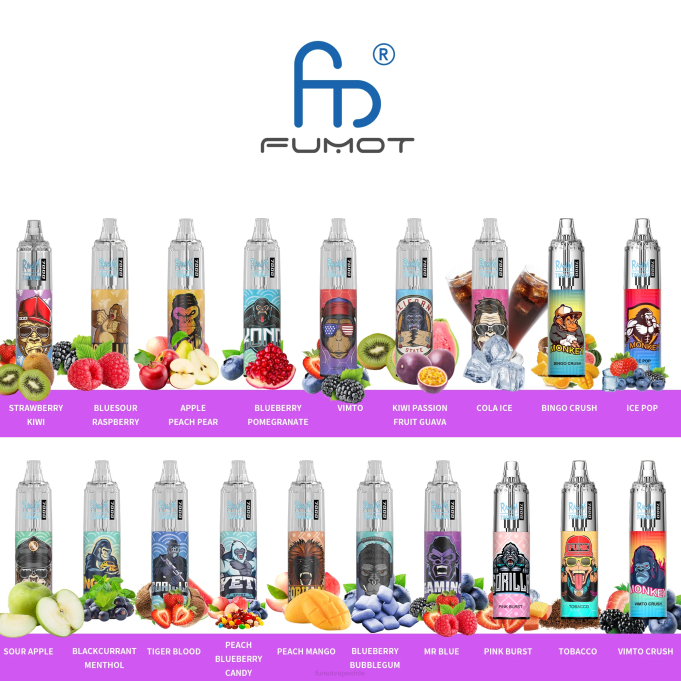 Fumot Tornado Pluma vaporizador desechable 0% 7000 14 ml (1 pieza) 408J520 | Fumot Vape Flavors kiwi maracuyá guayaba