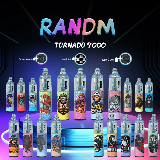 Fumot Tornado Pluma vaporizador desechable 7000 - 14 ml (1 pieza) 408J71 | Fumot Vape Chile cola de cereza