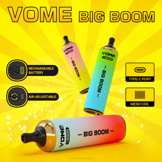 Fumot Vome Big Boom bolígrafo vapeador desechable 10000 - 20ml (1 pieza) 408J438 | Fumot Factory uva